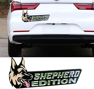 Dog Edition Car Badges Laser Cutting Car Vehicle Emblem,3D Car Badge Automotive Decals Stickers Funy Animal Decor Car Accessories Gifts for Car Truck Rv Boat Exterior Decoration (German Shepherd)