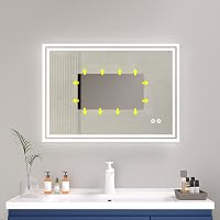 Plumbsys LED Fürdőszobai Tükör 70x50 cm - 3 Színhőmérsékletű Világítás, Páramentesítő Funkcióval, Érintőkapcsolós, IP54 Vízálló 2