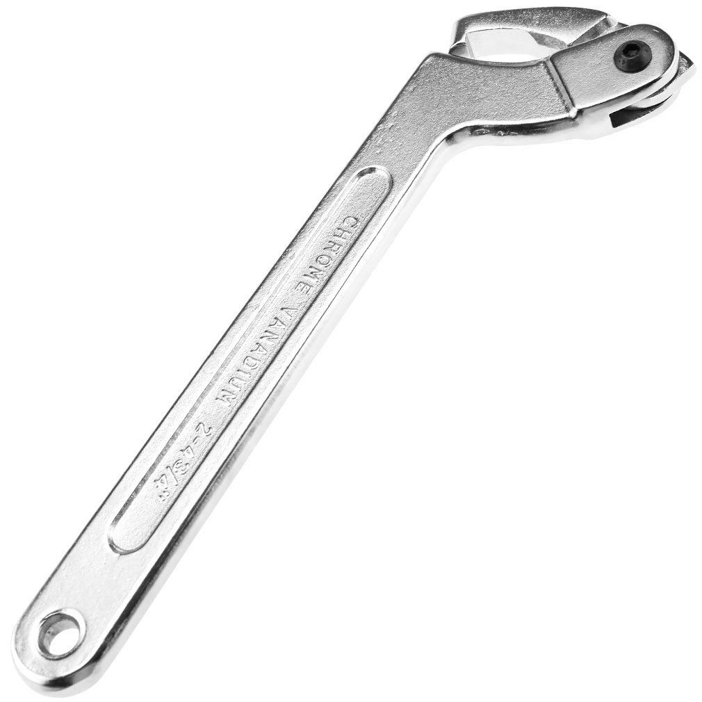 51-121MM 2-4.3/4" Chrome Vanadium C Spanner Tool Adjustable Hook Wrench