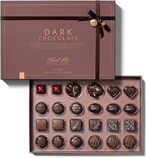 Chocolates 24 Piece Premium Dark Chocolate Collection Assortment Candy Gift Box ? Exotic flavors, lemon, vanilla, caramel and more