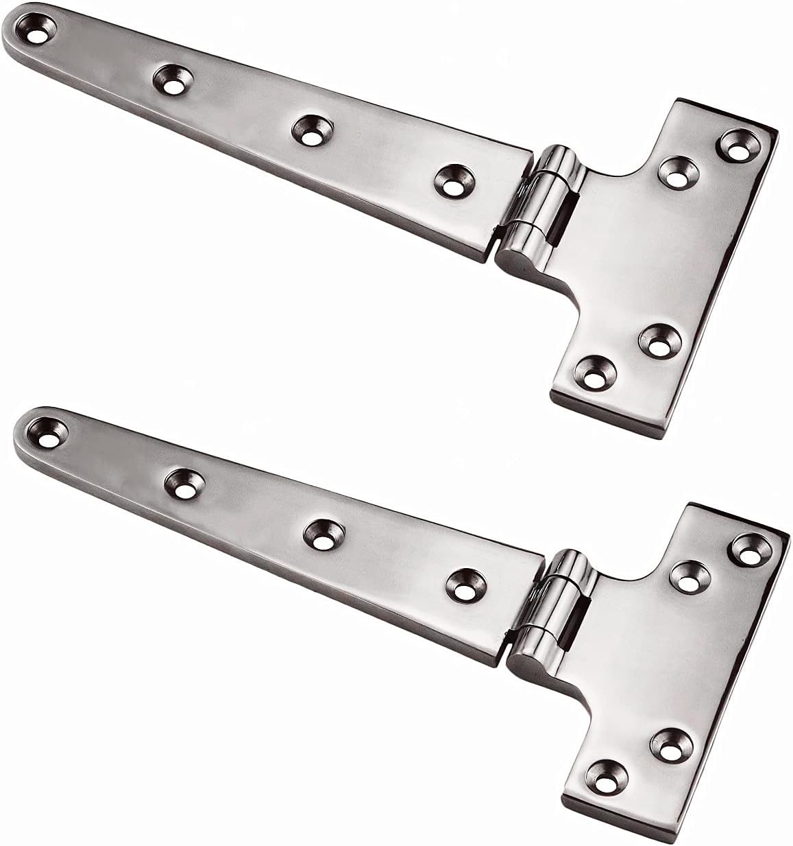 Heavy Duty 316 Stainless Steel Marine Grade T Hinge 8in(L)*4in(W) Cast Strap Hinge (Pair)