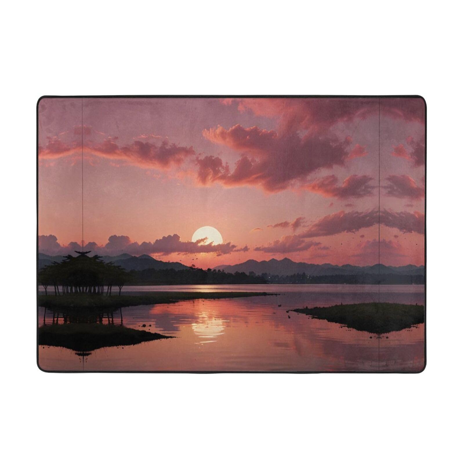 Tapis rivière japonaise 203x147 cm Pink Sky pour salon et bureau