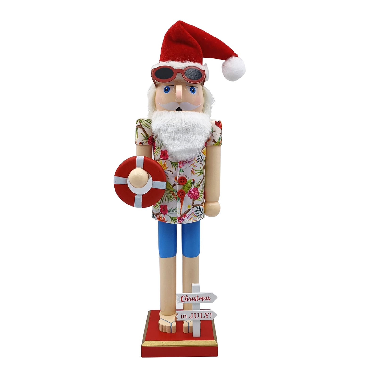 Hsioluted Handpainted Wood Nutcrackers Soldier Figurine Craft Centrepieces for House Holiday Desktop Decors Decorative Wood Soldier
