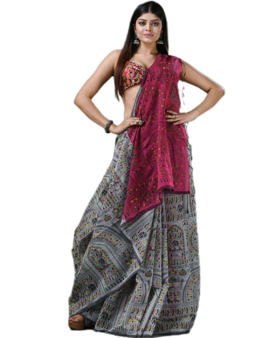 Traditional Lehenga Choli Set with Printed Grey Skirt, Embroidered Pink Dupatta, Floral Blouse-image-2