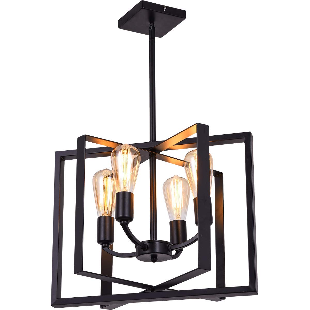 Buy SEEBLEN 4 Light Pendant Light Black Adjustable Hanging Ceiling