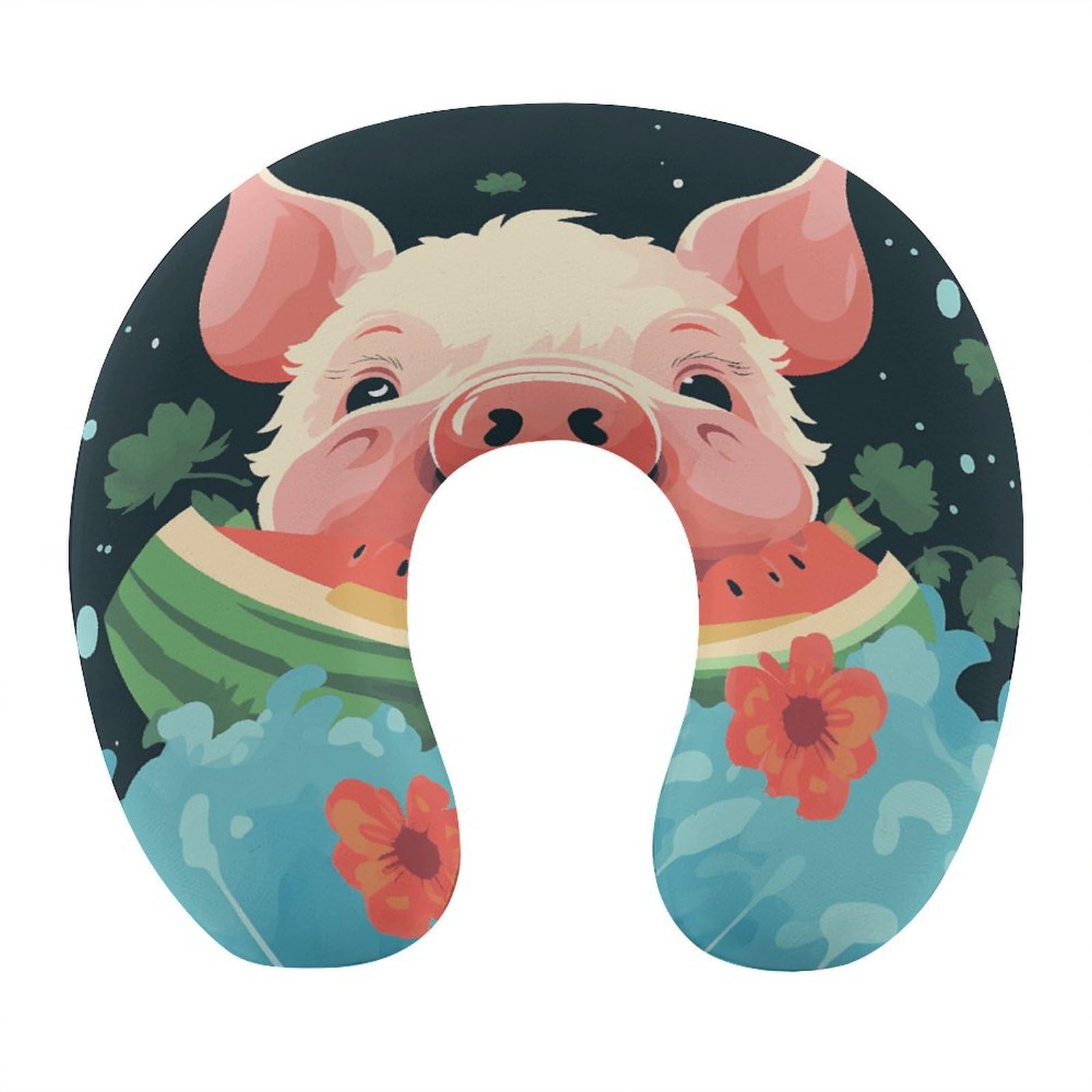 Adfgyerh Style Smiling (24) U-Shaped Pillow，Memory Foam Pillow Core，Cushion ，Provide Neck Support ，Travel Pillow，Suitable For Airplanes, Cars, Homes, And Offices.