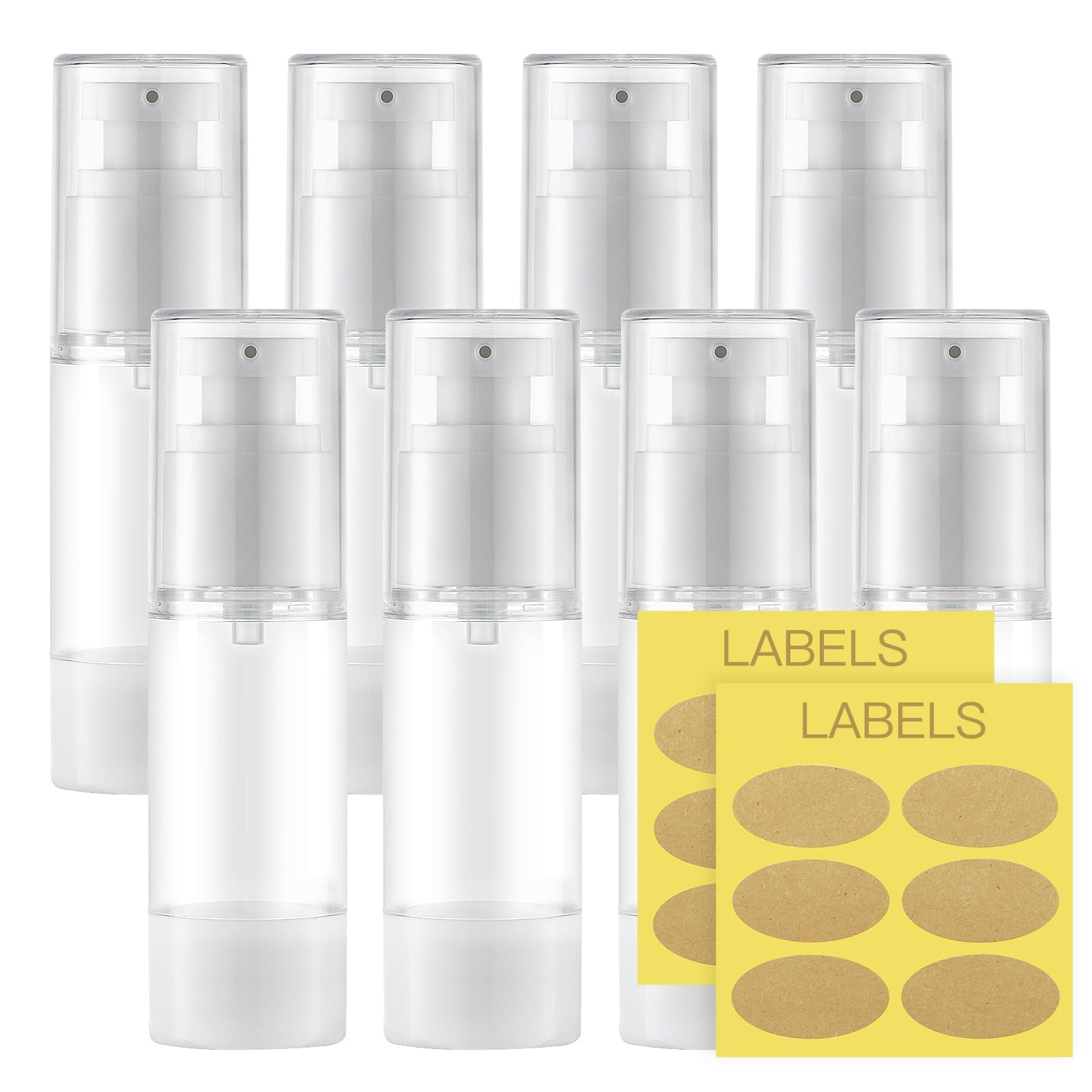 30 ml Plastic Airless Pump Dispenser Empty Pump Bottle Travel Dispenser Bottle Plastic Bottles for Cosmetics, transparent, 8pc