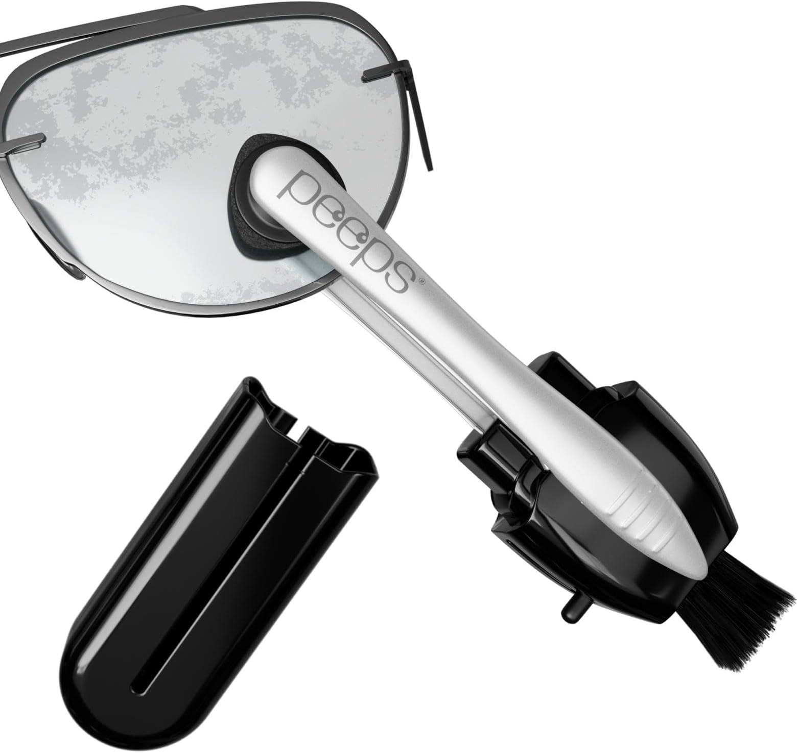 CarbonKlean Peeps Eyeglass Lens Cleaner - Efficient and Durable Carbon Microfiber Technology - Exclusively Used by NASA - 500 Uses (Injected Black)