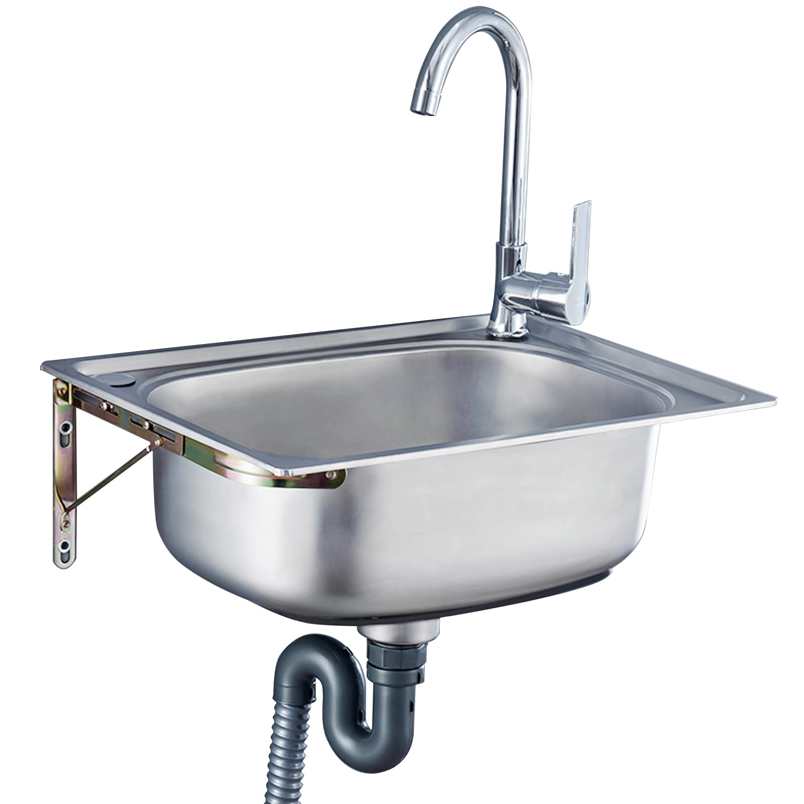 Fregadero de Acero Inoxidable para Montaje en Pared con Grifo, 1 asa, fácil de Limpiar (37x31cm)