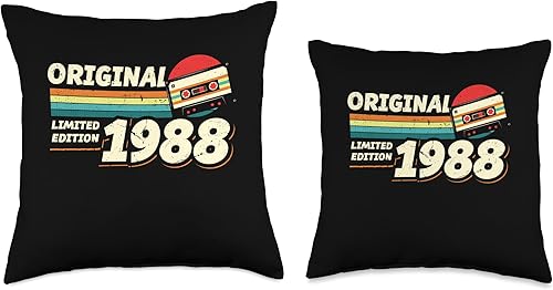 Miniatura 3 de Retro Limited Edition 1988 Cassette Tape 36th Birthday Throw Pillow