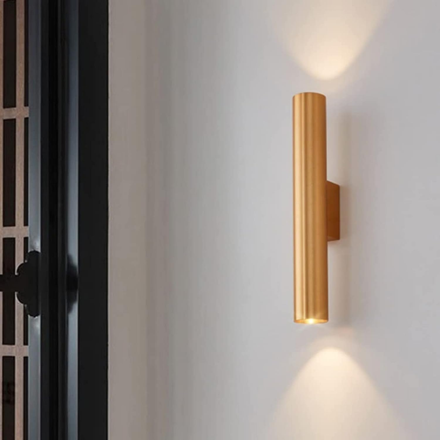 HCZKIUJY Indoor Cylinder Wall Light Three-Color Dimmable LED Wall Sconce Long Tube Wall Lantern Modern Wall Mounted Light,Kitchen Light (8CM)