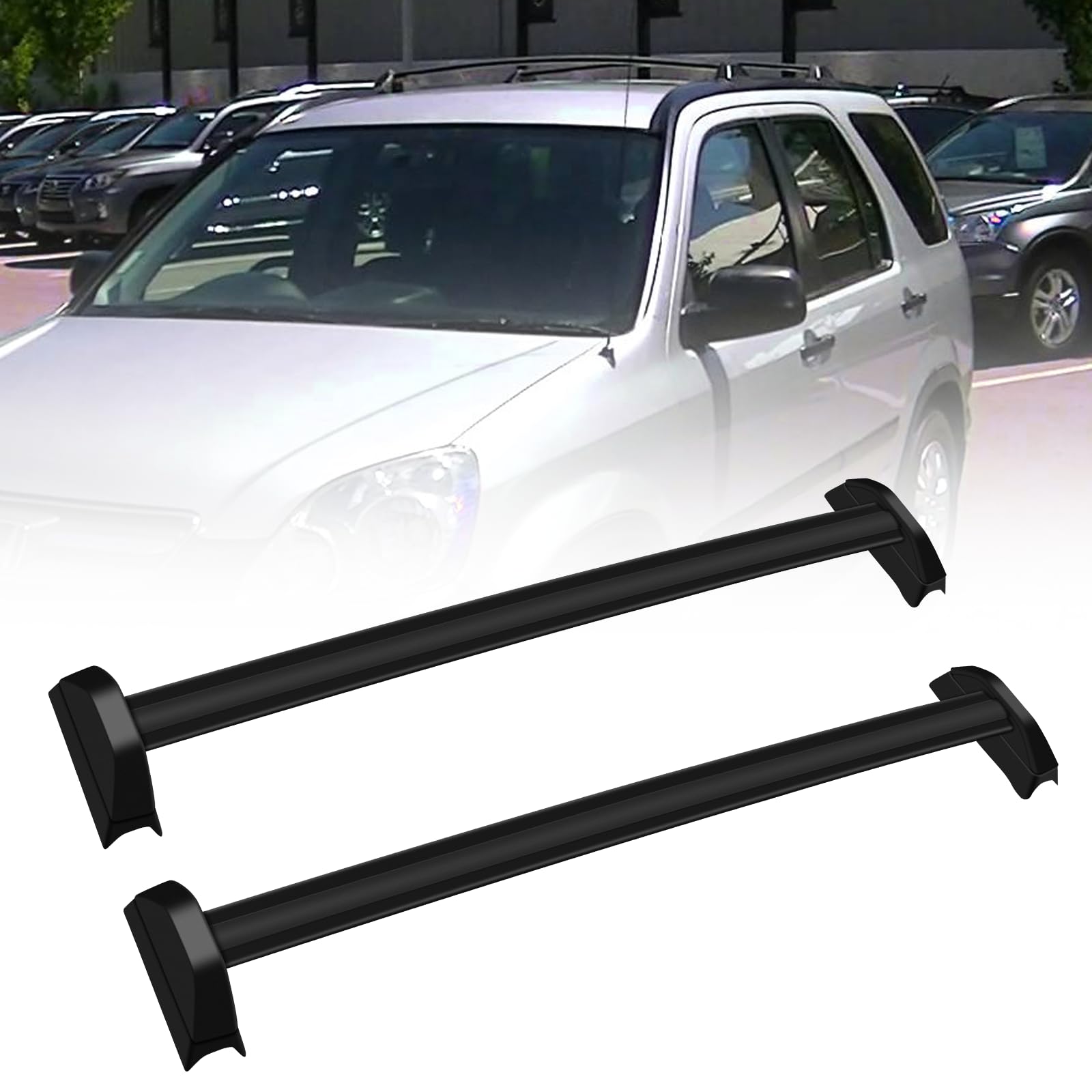 AMCCM Black Roof Rack Luggage Carrier 150LBS for 2002-2006 for Honda for CR-V 2.4L Fits Side Rails Models Only