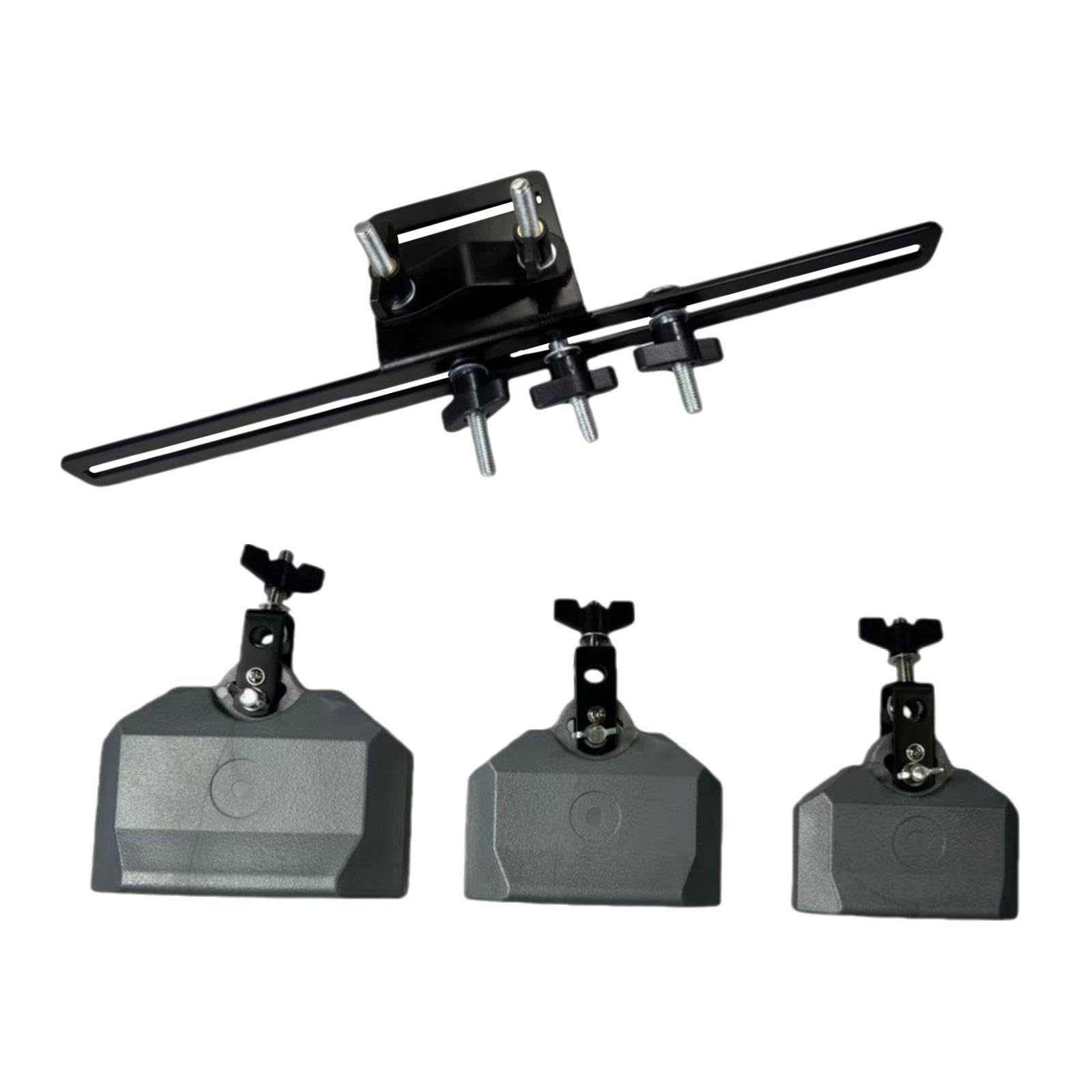 Juego de 3 Cencerros con Clip para Tambores, Soporte para Instrumentos de Percusión Latina, Hecho de Metal Resistente para Bateristas, Ideal, Gris