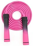 Weighted Jump Rope, 1LB Tangle-Free Ball Bearing Rapid Speed Skipping Rope for Men Women, Adjustable 9mm Cotton & PVC Rope with Alum Handle for Boxing MMA Weight-Loss Athletic Workout Fitness