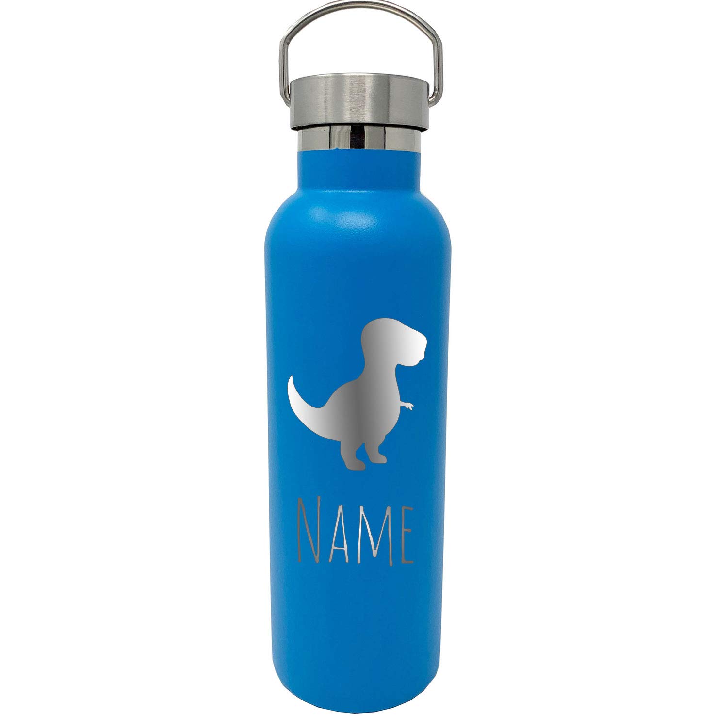 Personalized Custom Dinosaur Stainless Steel Insulated 25-Ounce Kids Summer Sport Water Bottle Blue