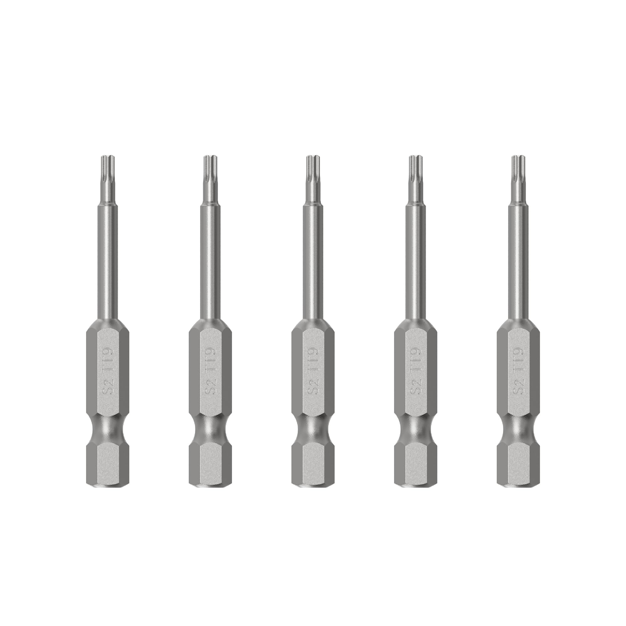 FOCMKEAS 5PCS T9 Magnetic Tamper Proof Torx Screwdriver Bits, 1/4 Inch Hex Shank 2 Inch Length S2 Steel Security Drill Torx Head Drill Screw Driver