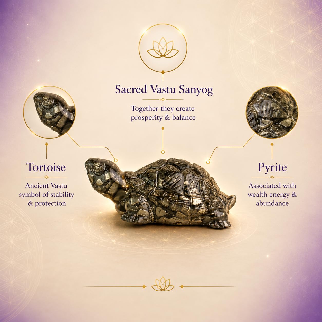 Buy Pyrite Tortoise (Kachhua) 2.7 x 1 Inch | Natural Pyrite Resin