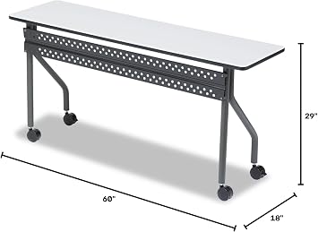 Iceberg 68057 OfficeWorks Mobile Training Table, 60w x 18d x 29h, Gray/Charcoal