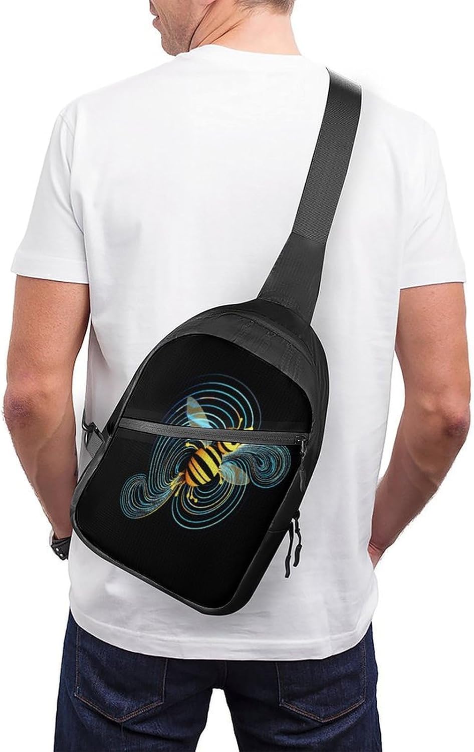 Bee Cartoon Crossbody Backpack Sling Bag