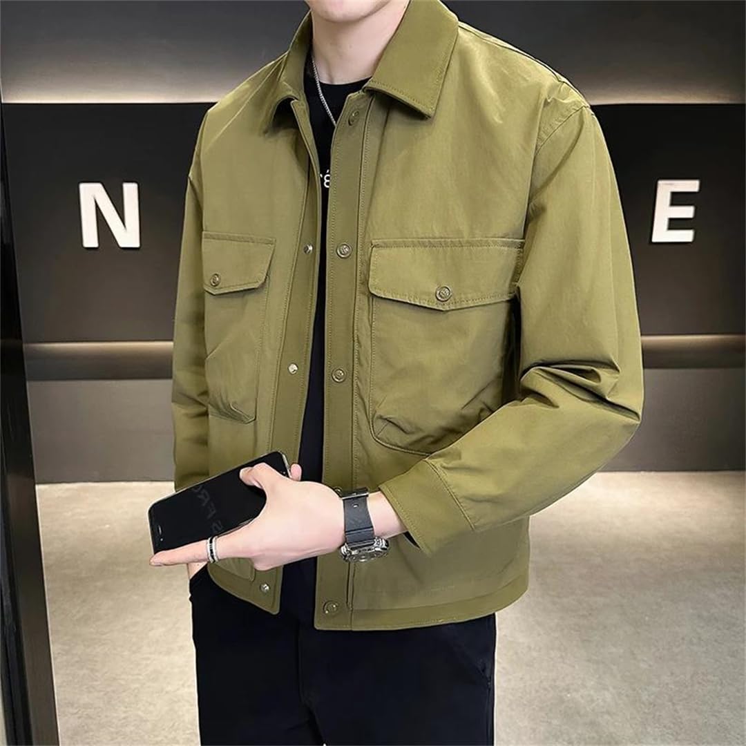 Męskie kurtki cargo z długim rękawem odzież wierzchnia biznesowa wiatrówka płaszcze Streetwear Spliced Jacket