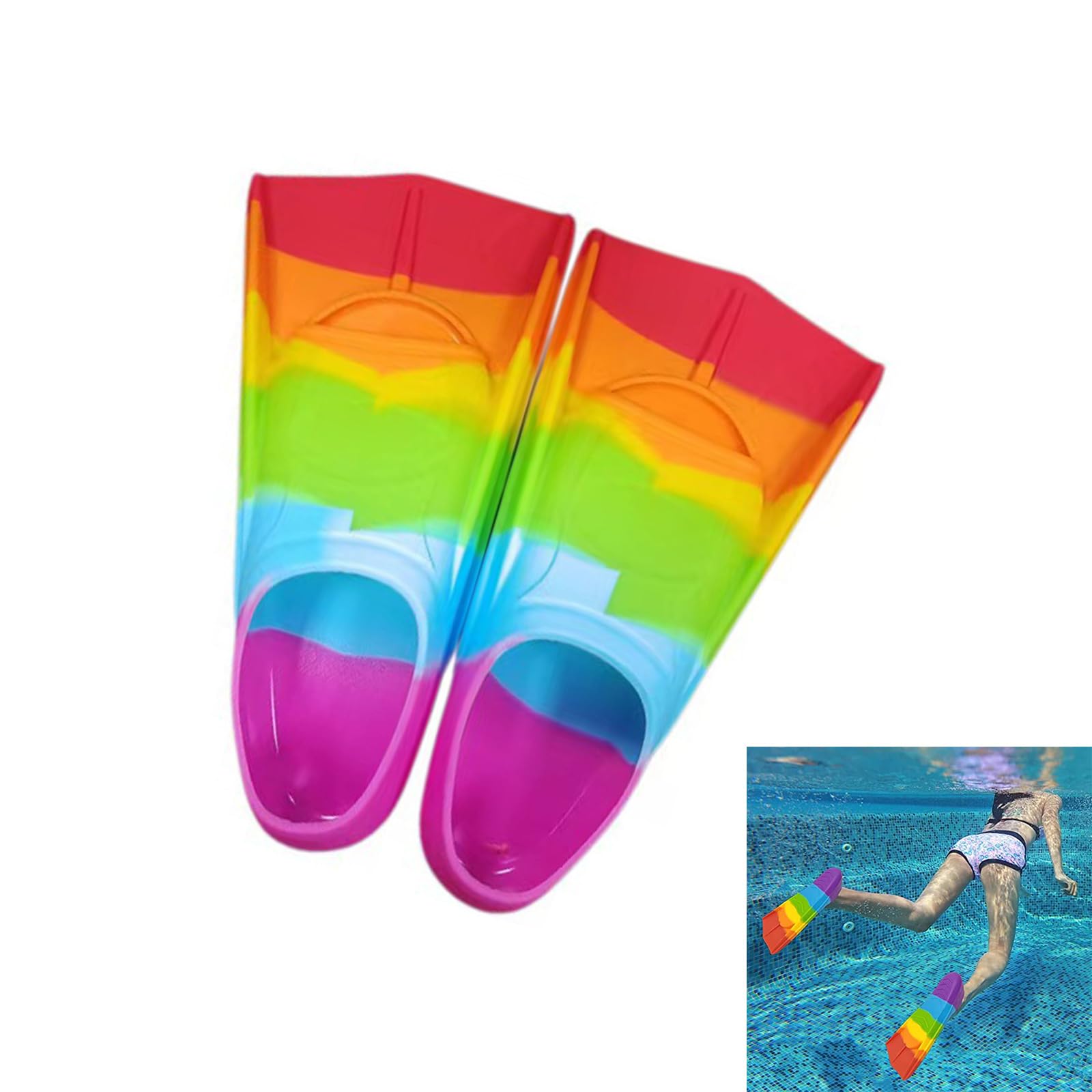 Aletas cortas de silicona para entrenamiento de natación, aletas de buceo para mejorar la propulsión y velocidades de natación más rápidas