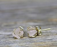 Vista 9 de Pendientes de tuerca de piedra preciosa cruda, idea de regalo para el día de la madre, graduación, moda de verano