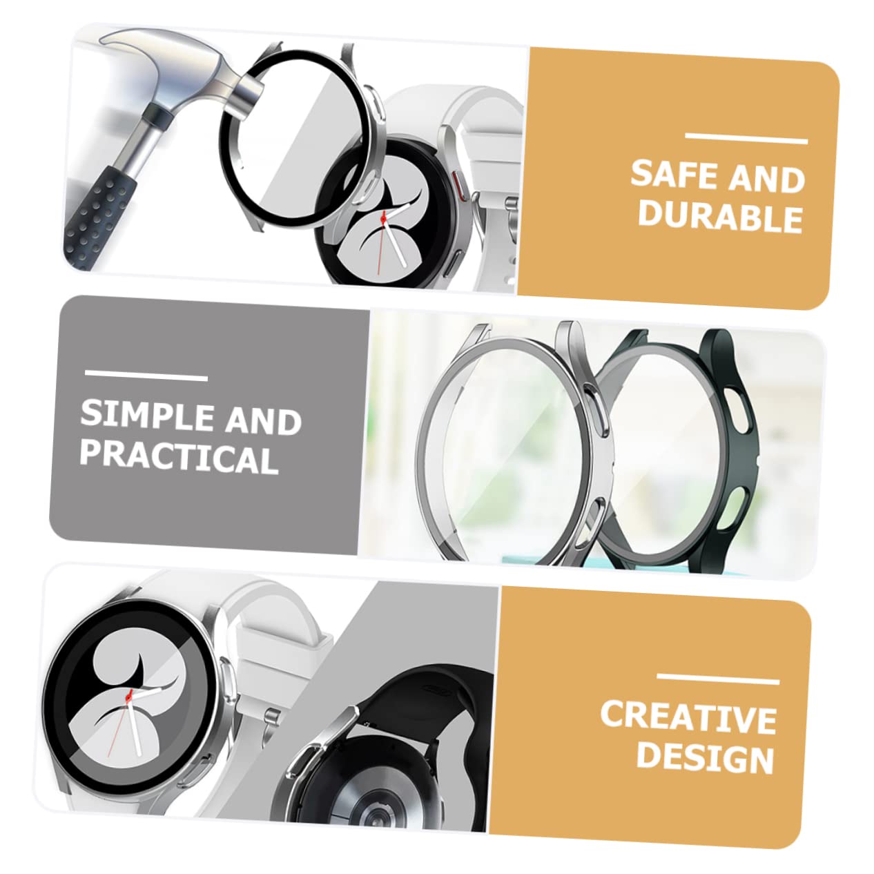 BESTonZON 8piezas Protector De Pantalla De Pc Para Watch Carcasa Anticaída y Antiarañazos Con Diseño Totalmente Cubierto