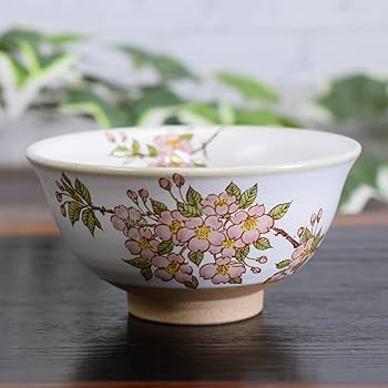 Amazon | 和座の蔵 おしゃれ 茶碗 食器 九谷焼 ご飯茶碗 桜 陶器