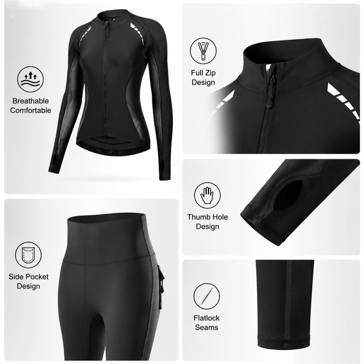 Completo Giacca e Pantaloni da Moto in Mesh Traspirante per Donna con Protezioni Certificate CE, Abbigliamento Protettivo Anti-Impatto per la Guida Estiva(Size:M,Color:Nero)