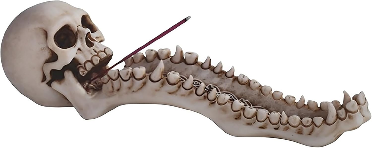 ICE ARMOR 10.5" W Skull Incense Burner Incense Sticks Holder Figurine Statue Sculpture Ornament Decoration Home/Room Decor Ideas