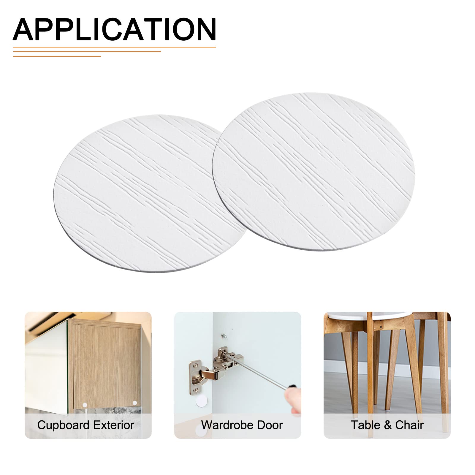 DTGN 21mm(Dia) Screw Hole Cover Stickers - 2Sheet 108pcs - Good for Furniture Wardrobe Chair - PVC Waterproof Hole Caps - Cold White - Image 4