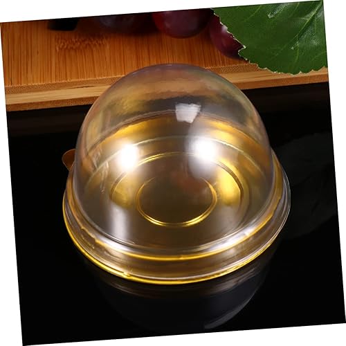 Miniatura 7 de STOBOK Recipiente para cupcakes, 100 unidades, bandejas de alimentos, tazas de postre, contenedor de plástico, contenedor de pastel de luna,