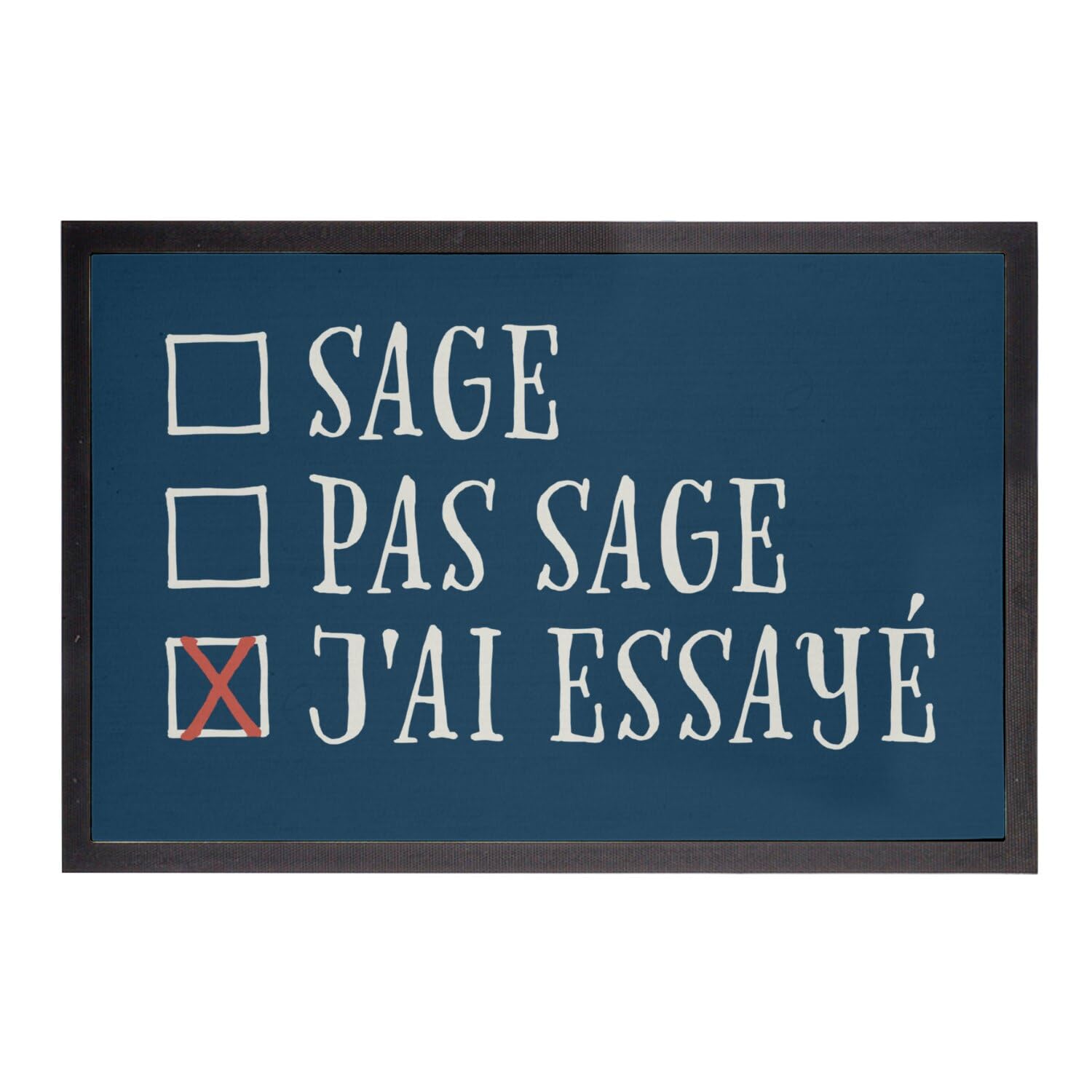 Tapis Noël Sage Pas Sage j'ai essayé paillasson bleu magique pour petits et grands