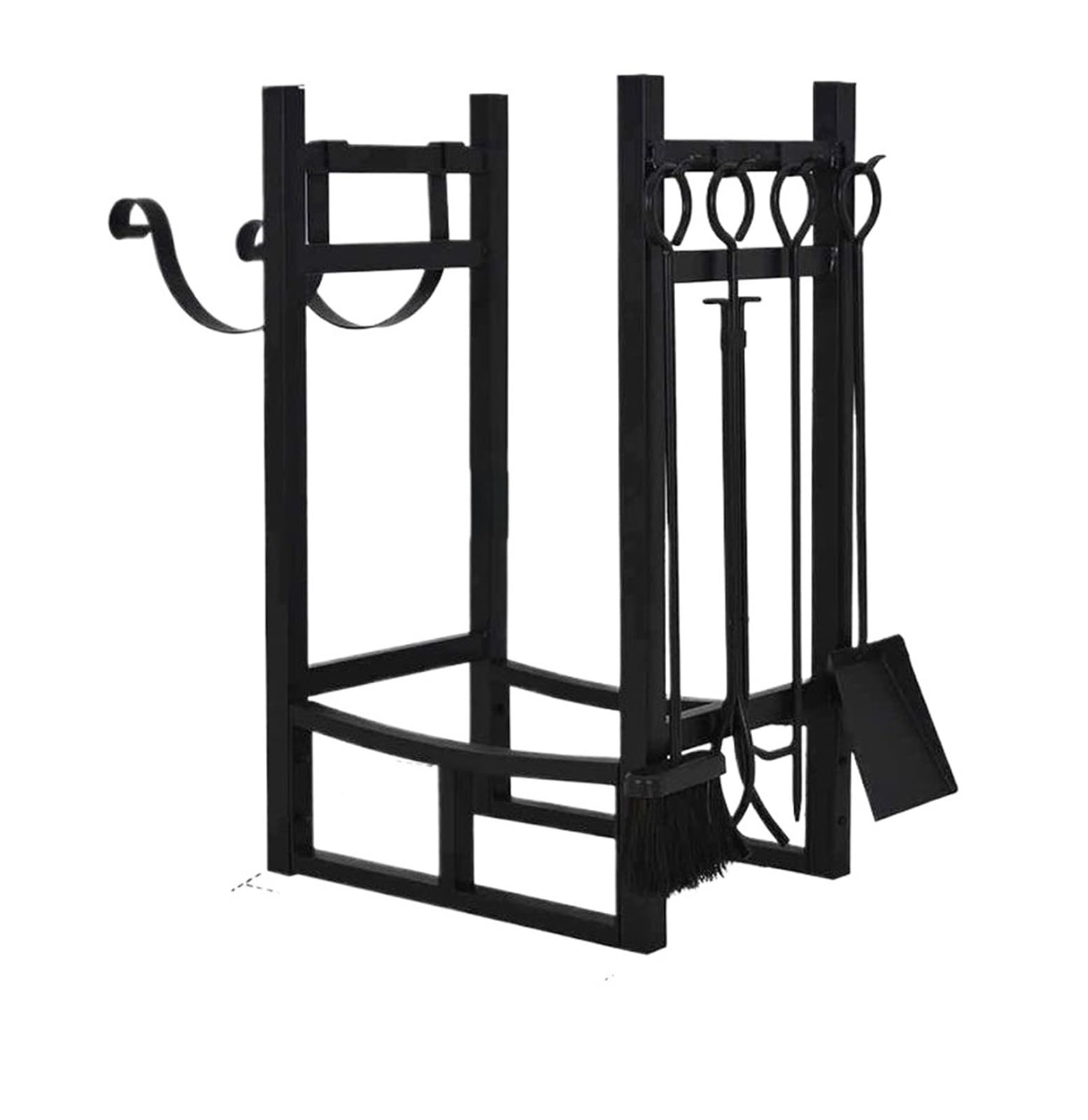 Portalegna Da Esterno Portalegna da terra in ferro battuto nero | Espositore for decorazioni for strumenti for caminetto multistrato for la conservazione dei tronchi, casa