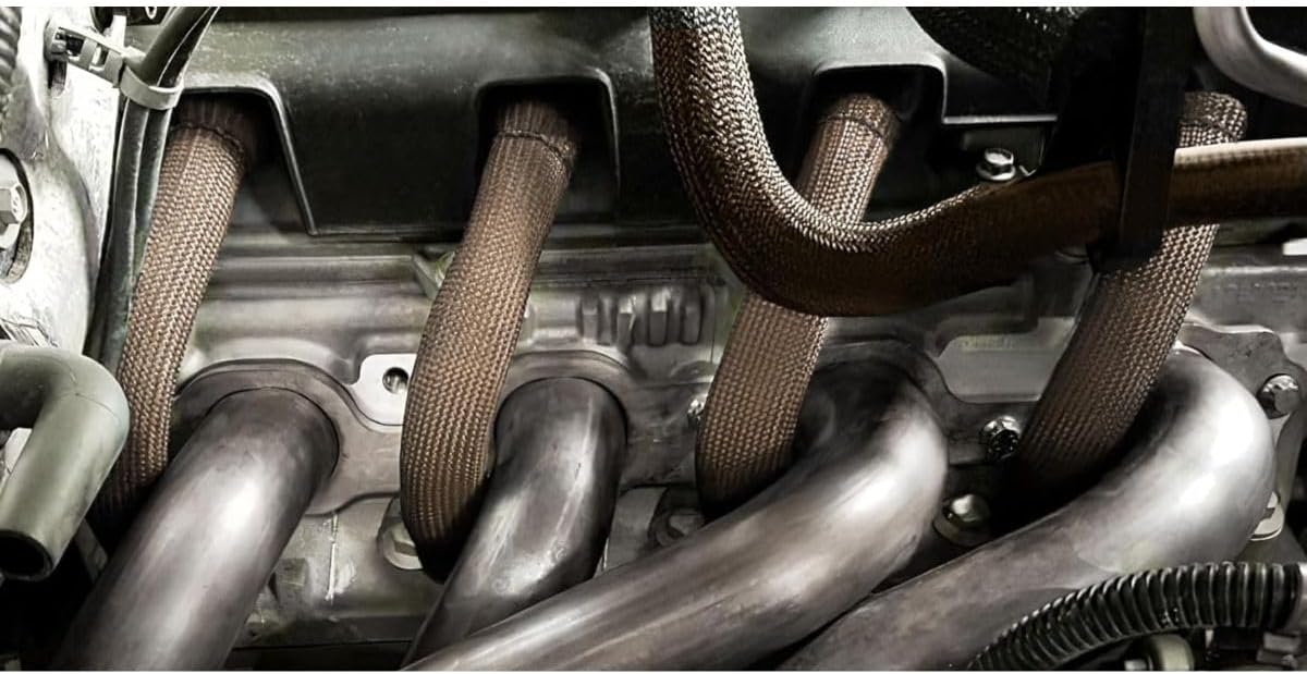 Titanium Spark Plug Wire Boots Thermal Protection Insulator Sleeve, Spark Plug Wire Heat Shield, 2500 Degree Heat shield Cover Wrap 6 inch for Car Truck 8PCS