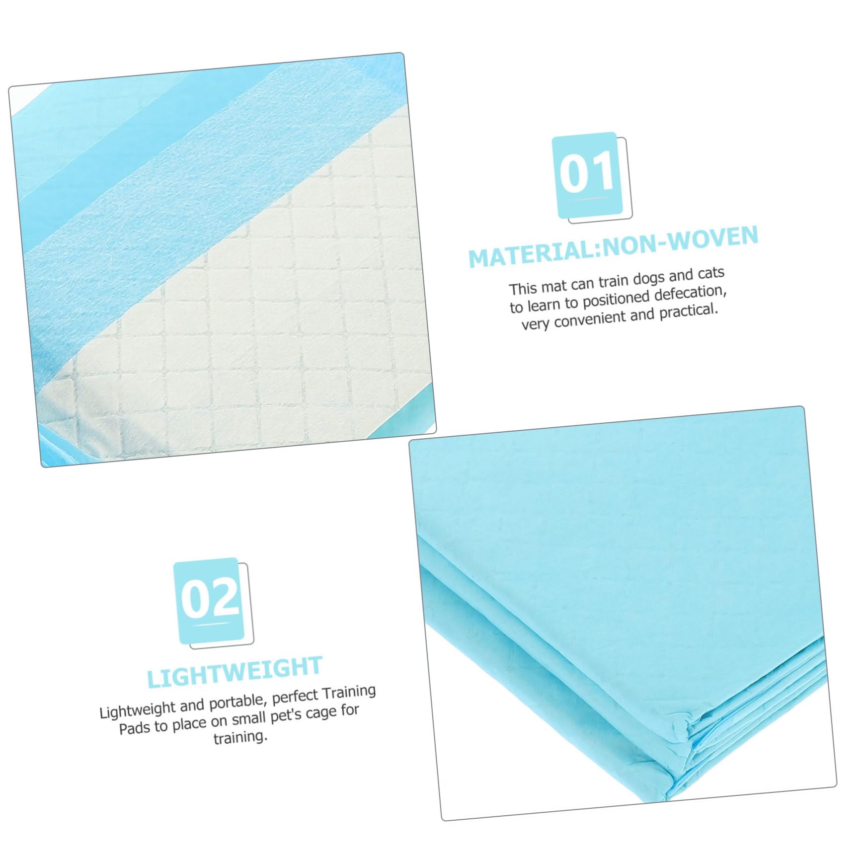 ABOOFAN Tapis de Propreté pour Lapins, Entraînement à Propreté, 50 Pièces | Non-tissé, Séchage Rapide, pour Cage de Petit Animal, Usage Multi-chiens, Léger