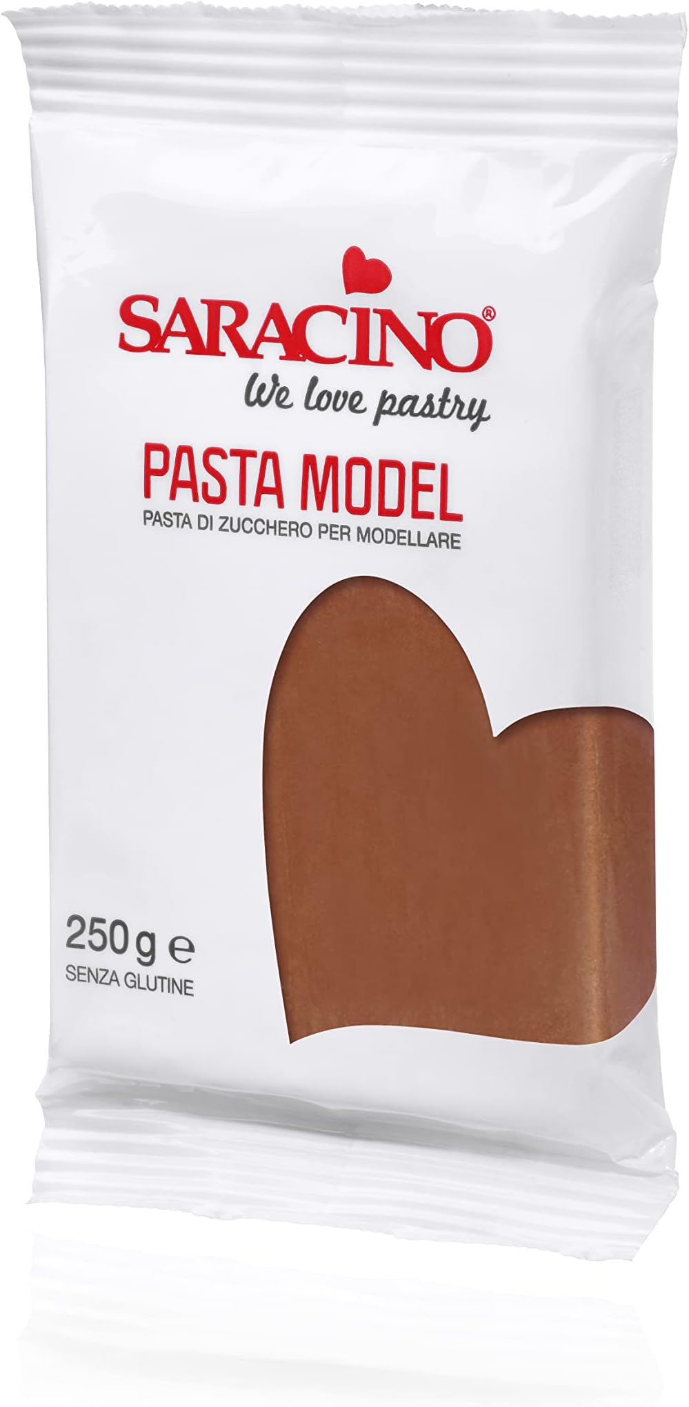 Saracino Sugar Paste Model Brown Modelling Paste 250 g Gluten Free Made in Italy