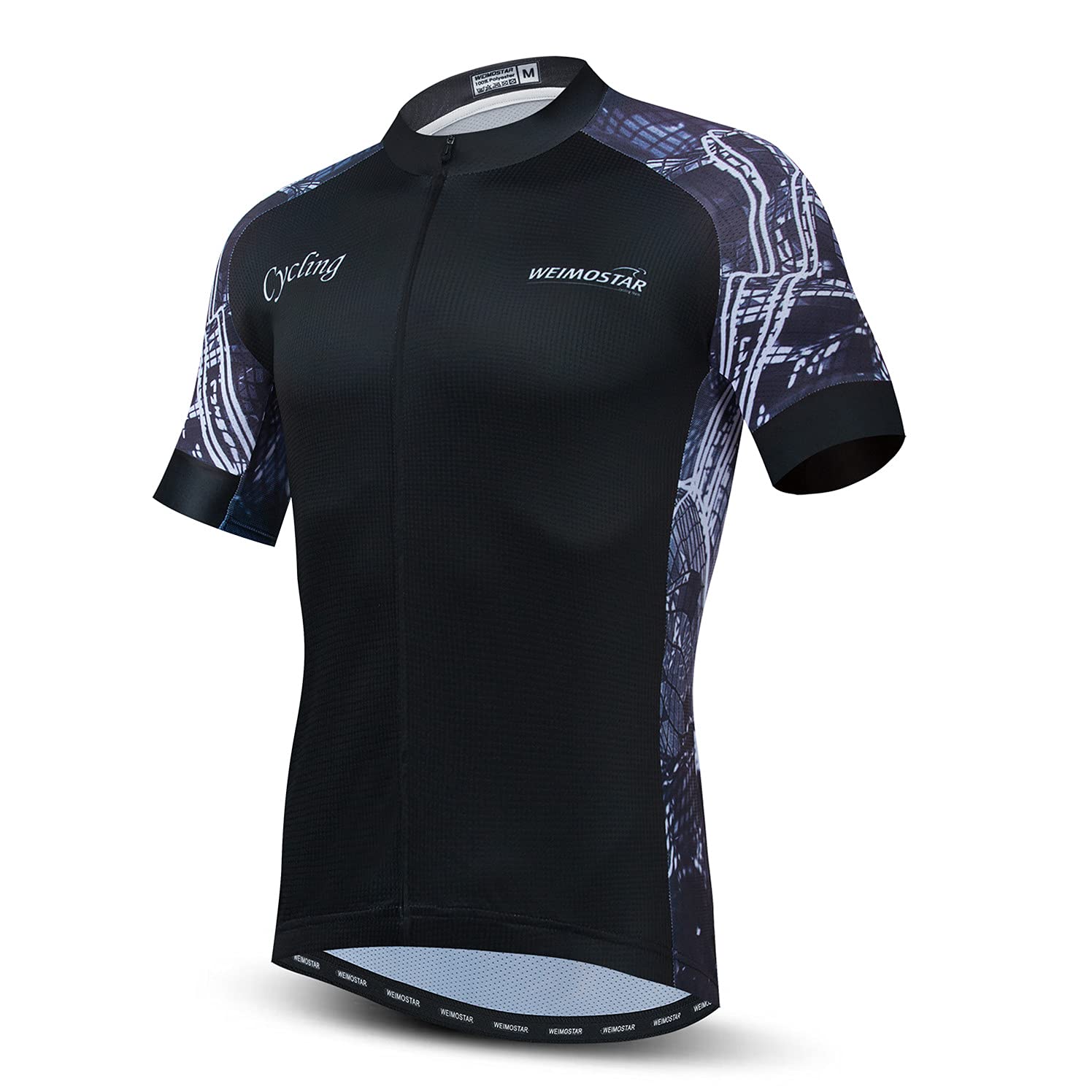 Cycling Jersey Men Bike Top Cycle Shirt Pockets Road Bicycle Clothing MTB Mountain Uniform Summer Team Riding Racing Male Clothes Short Sleeve Black M