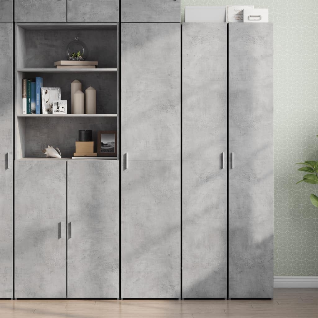 vidaXL Highboard, Sideboard mit Stauraum, Hochschrank Lagerschrank für Wohnzimmer, Beistellschrank Mehrzweckschrank, Betongrau Holzwerkstoff