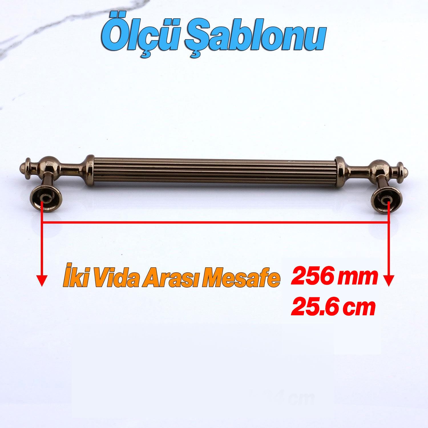 Nesil Çizgili 256 mm Bronz Metal Dolap Kolu Mutfak Dolabı Mobilya Çekmece Kulpu Kulp Modeli