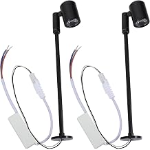 LEDMOMO LED Cabinet Spotlight Jewelry Counter Spotlight 215MM High Warm White LightBlack 2PCS 3W