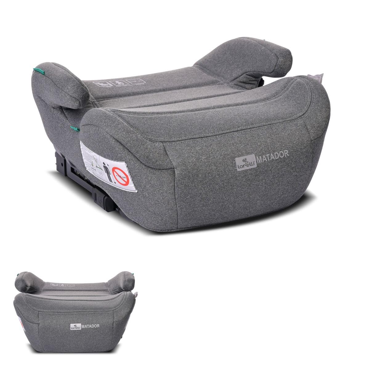 Lorelli i-Size Matador fotelik dziecięcy (125-150cm), Isofix, podłokietniki, kolory: szary