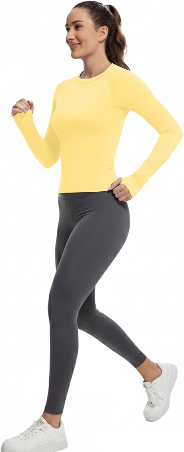 MathCat Workout Shirts for Women Long Sleeve, Workout Tops for Women, Quick Dry Gym Athletic Tops，Seamless Yoga Shirts XS-XL
