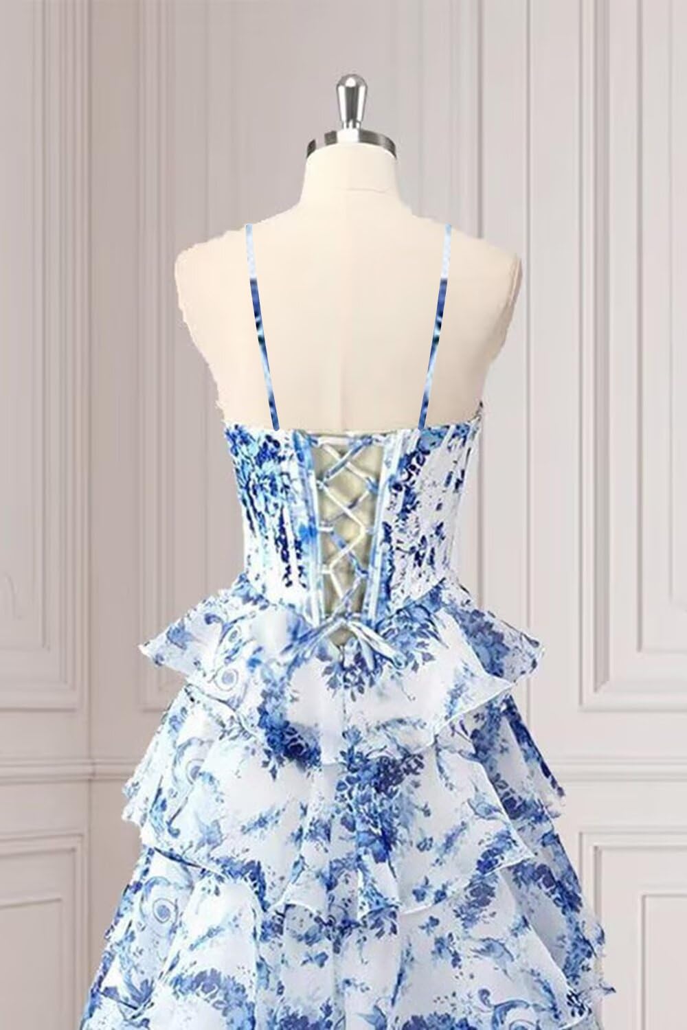 Spaghetti Straps Short Homecoming Dresses for Teens 2026 A Line Corset Tiered Cocktail Party Dress - Image 3