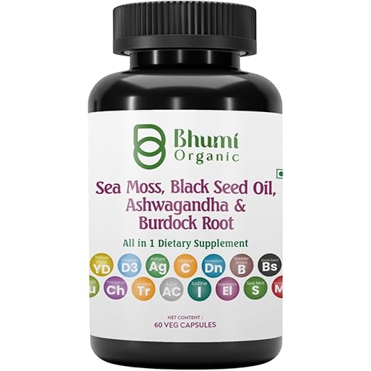 Bhumi Organic Sea Moss Complex with Black Seed Oil Ashwagand