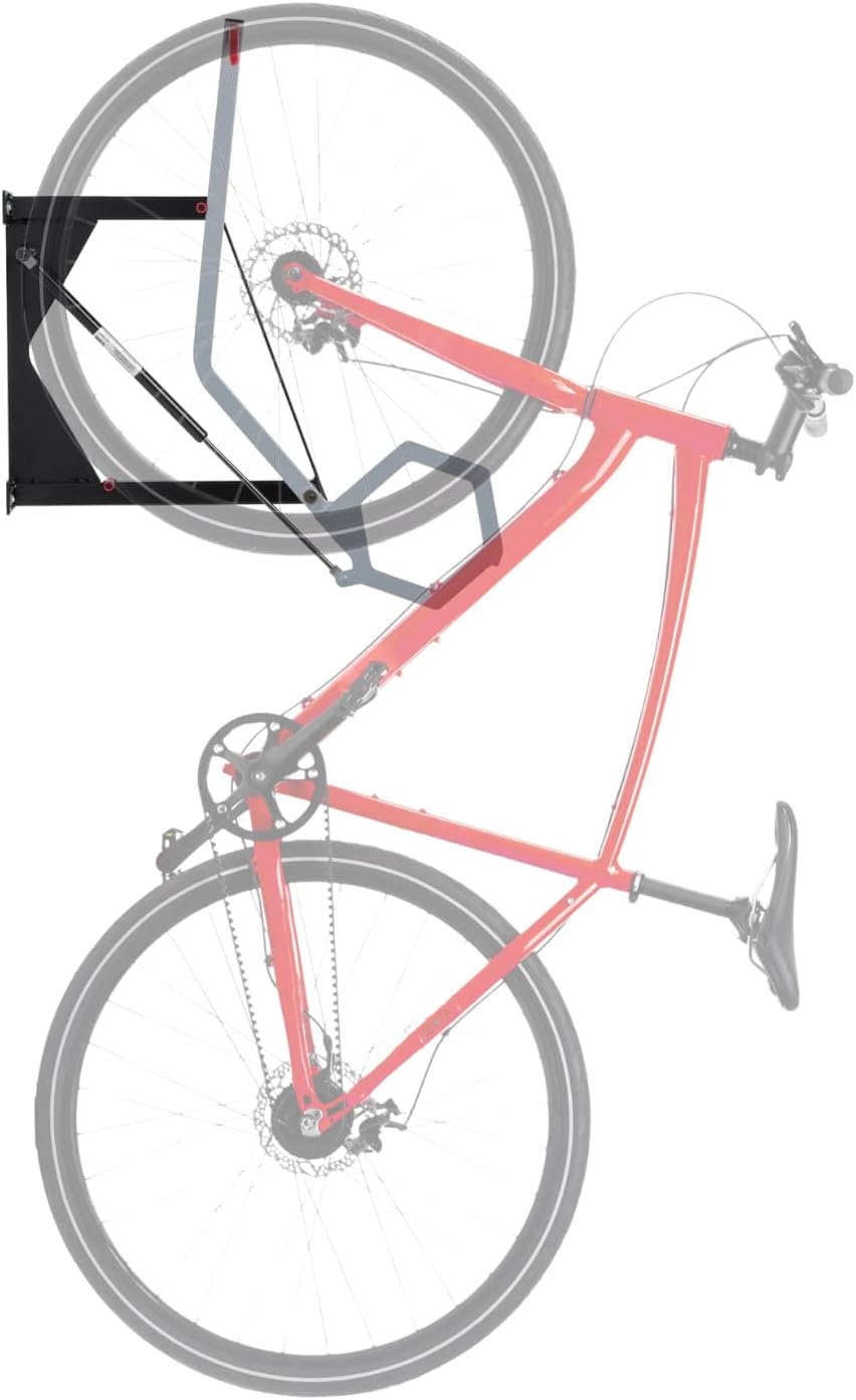 Saris Tip-Up Lift-Assist Bike Rack – Vertical Wall-Mounted Bike Storage with Spring-Assist Hoist – Space-Saving Design for Garage & Indoor Use – Easy Installation