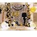 MMTX 40 Globos Cumpleaños Decoracione oro negro, Happy Birthday cumpleaños, Pompones de...