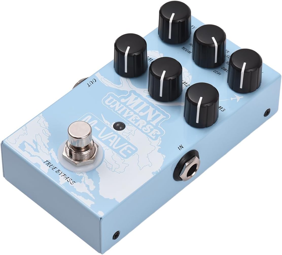 DURAGS Guitar Effect maker,Guitar Effect Pedal Digital Reverb Pedal Digital Modeling Reverberation Effector with 9-Mode Reverb Selection for Guitar Bass - MINI-UNIVERSE