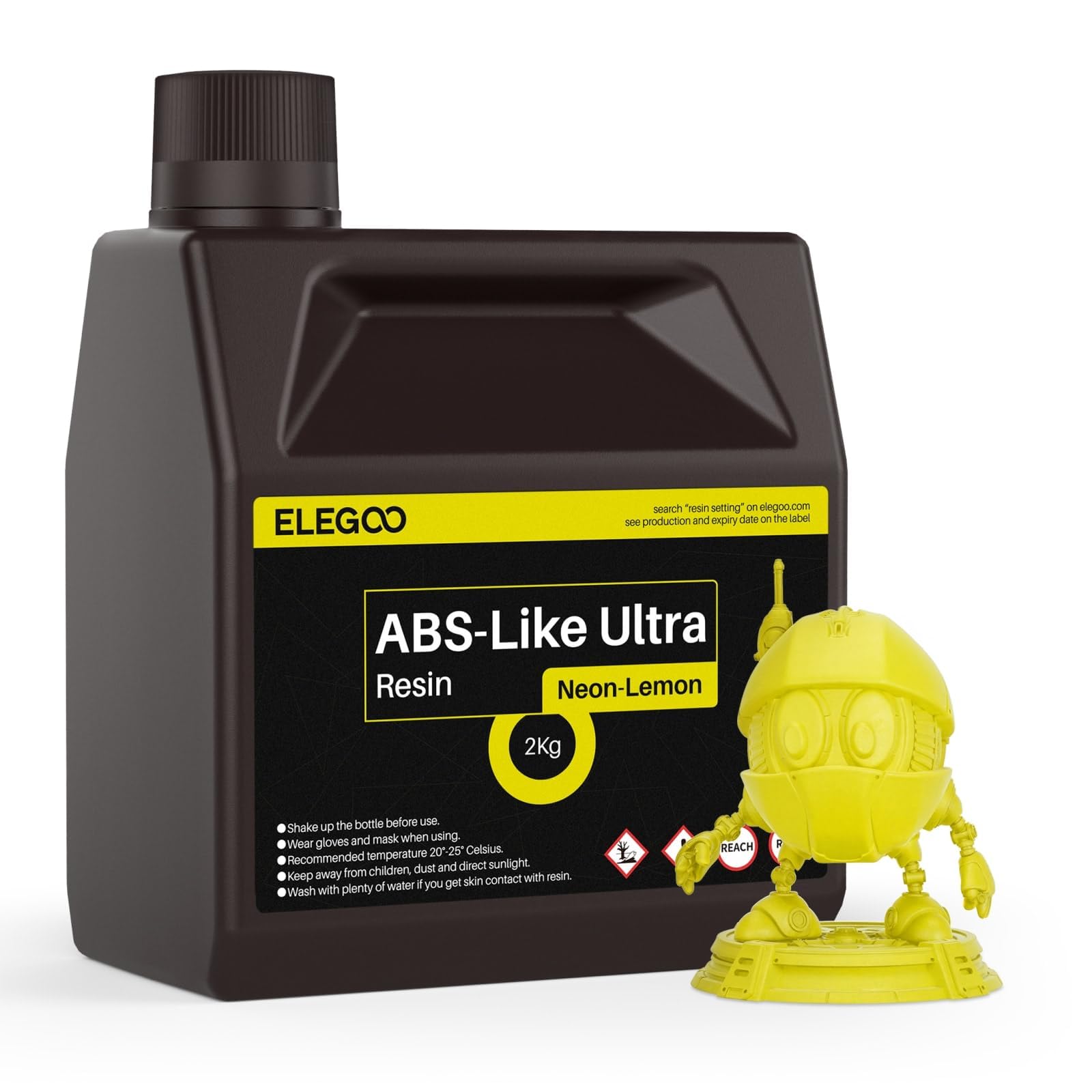 ELEGOO ABS-Like Ultra Photopolymer 3D Printer Resin, 365-405nm UV-Curing Resin, Fluorescent Colors, High Toughness, Compatible with Mars Saturn