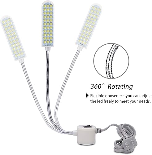Miniatura 3 de Luz de trabajo de cuello de cisne con base de montaje magnética, lámpara suave blanca para tornos, prensas de taladro, bancos de trabajo